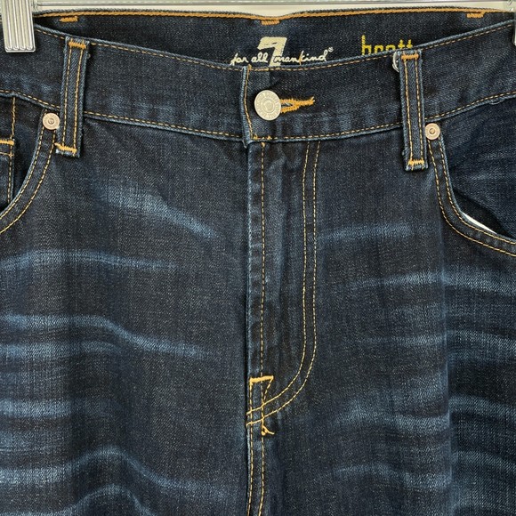7 FOR ALL MANKIND Brett Dark Wash Boot Cut Jeans Size 38 - Picture 3 of 9